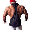 FEESHOW Men's Hooded Gym Tank Top Stringer Bodybuilding Vest Workout Muscle Shirt Black Medium view 2