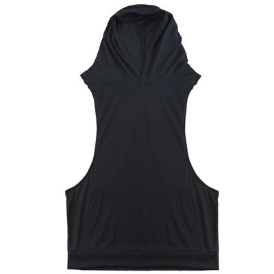 FEESHOW Men's Hooded Gym Tank Top Stringer Bodybuilding Vest Workout Muscle Shirt Black X-Large
