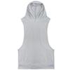 FEESHOW Men's Hooded Gym Tank Top Stringer Bodybuilding Vest Workout Muscle Shirt Grey X-Large view 1