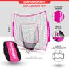 PowerNet Baseball & Softball 7x7 FT Net Replacement, Durable Baseball Screens for Batting & Pitching, Heavy Duty Knotless Netting in Team Colors, NET ONLY (Pink) view 3