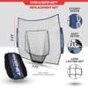 PowerNet Baseball & Softball 7x7 FT Net Replacement, Durable Baseball Screens for Batting & Pitching, Heavy Duty Knotless Netting in Team Colors, NET ONLY (Navy) view 3