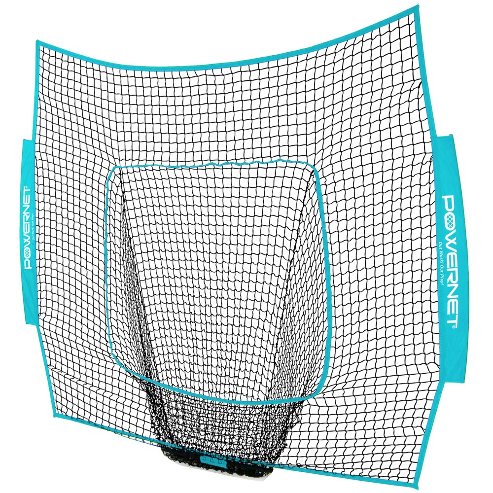 PowerNet Baseball & Softball 7x7 FT Net Replacement, Durable Baseball Screens for Batting & Pitching, Heavy Duty Knotless Netting in Team Colors, NET ONLY (Sky Blue)