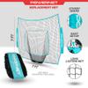 PowerNet Baseball & Softball 7x7 FT Net Replacement, Durable Baseball Screens for Batting & Pitching, Heavy Duty Knotless Netting in Team Colors, NET ONLY (Sky Blue) view 3