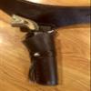 44/45 Caliber Plain Smooth Leather Cowboy Western Gun Holster and Belt (Brown, 36) view 1