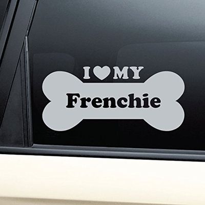 Nashville Decals I Love My Frenchie French Bulldog Vinyl Decal Laptop Car Truck Bumper Window Sticker - Gray