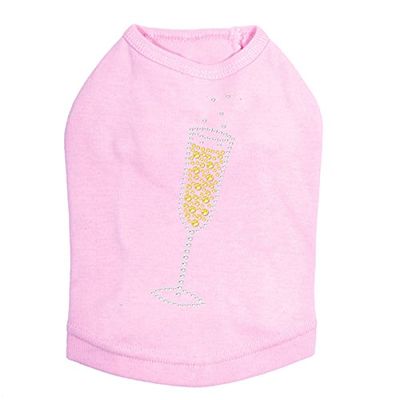 Champagne Flute - Dog Tank, M Pink