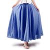 ASHER FASHION Women's Bohemian Style Elastic Waist Band Cotton Linen Long Maxi Skirt Dress (95CM, Denim Blue) view 1