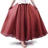 ASHER FASHION Women's Bohemian Style Elastic Waist Band Cotton Linen Long Maxi Skirt Dress (95CM, Rust Red) view 1