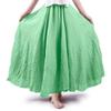 ASHER FASHION Women's Bohemian Style Elastic Waist Band Cotton Linen Long Maxi Skirt Dress (95CM, Fruit Green) view 1