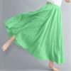 ASHER FASHION Women's Bohemian Style Elastic Waist Band Cotton Linen Long Maxi Skirt Dress (95CM, Fruit Green) view 3