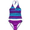 YiZYiF Big Girl's Youth Tie-Dye Swimwear Tankini Halter 2 Pieces Bathing Suit (8, Purple) view 1