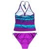 YiZYiF Big Girl's Youth Tie-Dye Swimwear Tankini Halter 2 Pieces Bathing Suit (8, Purple) view 2