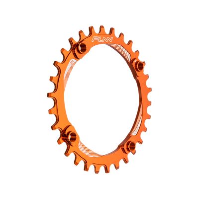 Funn Solo Narrow Wide Chainring for 9 10 11 12 Speed Chain, Fits 104mm BCD Interface Crankset, Single Speed Bike Chain Ring for MTB, BMX Bike, Gravel Bike and Road Bike (30T, Orange)