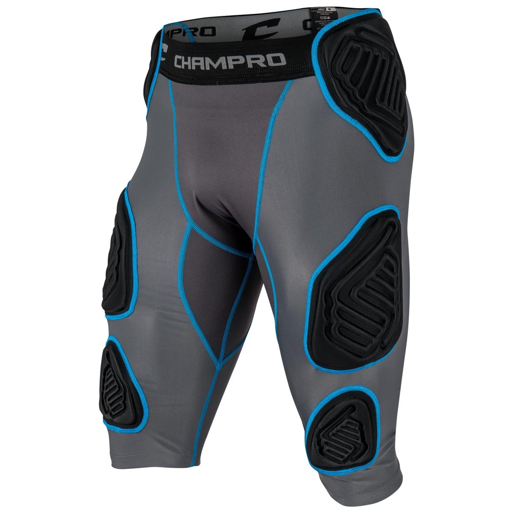 Champro Adult Bull Rush 7-Pad Girdle, 3X-Large, Charcoal, Black Inset