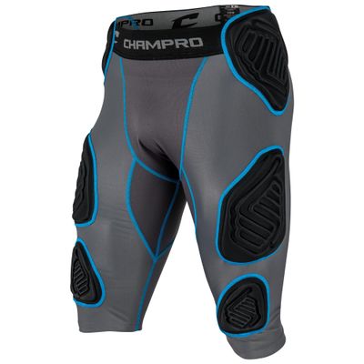 Champro Bull Rush 7-Pad Girdle, Charcoal, Black Inset, Adult Large (FPGU17AGRL)