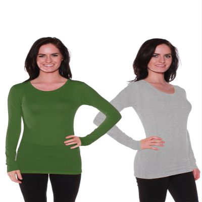 Active Basic Athletic Fitted Plain Long Sleeves Round Crew Neck T Shirt Top