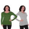 Active Basic Athletic Fitted Plain Long Sleeves Round Crew Neck T Shirt Top view 1