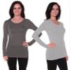 Active Basic Athletic Fitted Plain Long Sleeves Round Crew Neck T Shirt Top view 1