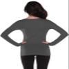 Active Basic Athletic Fitted Plain Long Sleeves Round Crew Neck T Shirt Top view 2