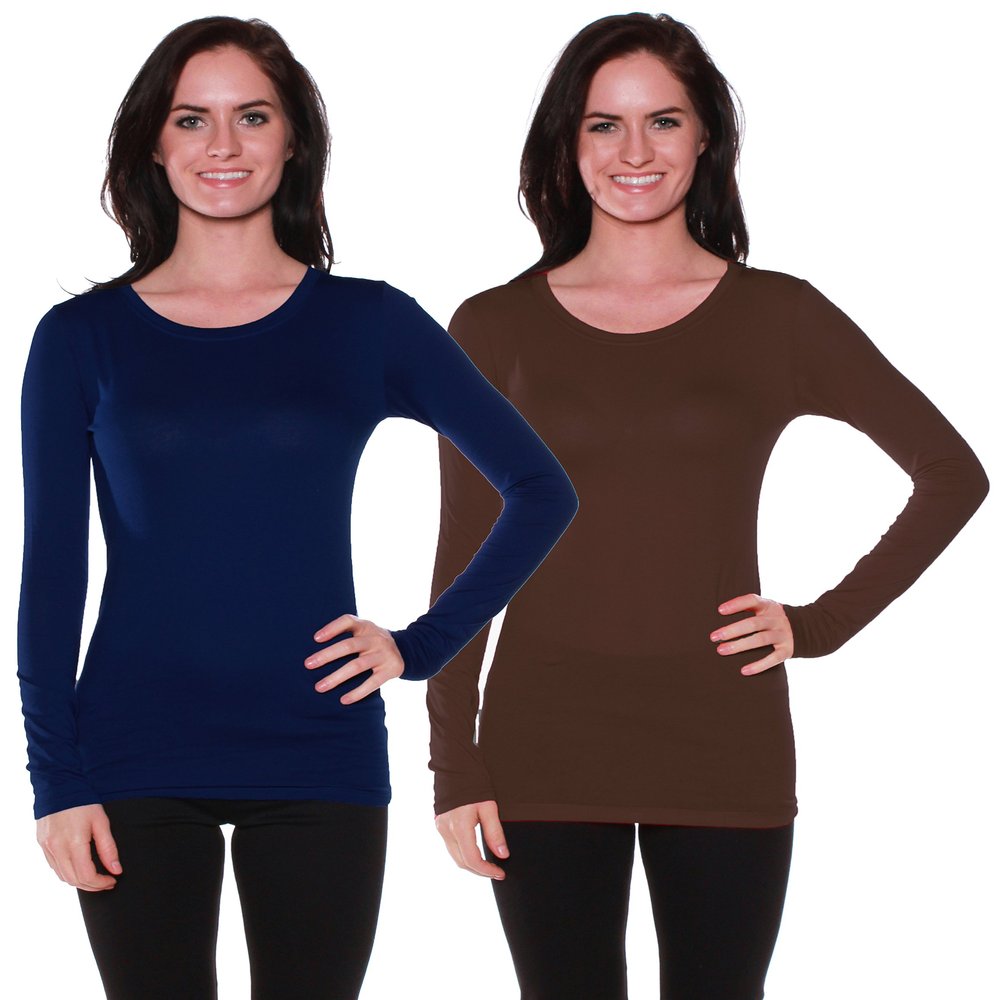 Active Basic Athletic Fitted Plain Long Sleeves Round Crew Neck T Shirt Top