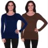 Active Basic Athletic Fitted Plain Long Sleeves Round Crew Neck T Shirt Top view 1