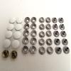Snap Set, White Enamel Finish on Cap, 10 Piece Set, Cap - Socket - Stud - Post, Stainless Steel (White) view 2