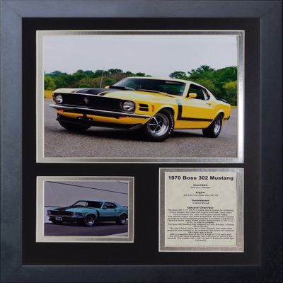 Legends Never Die 1970 Ford Mustang Boss 302 Framed Photo Collage, 11" x 14"