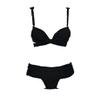 Polovi Women's Swimsuit Brazilian Bikini Bathing Suit Bandage Swimwear Black (US SIZE(2-4)) view 1