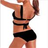 Polovi Women's Swimsuit Brazilian Bikini Bathing Suit Bandage Swimwear Black (US SIZE(2-4)) view 2