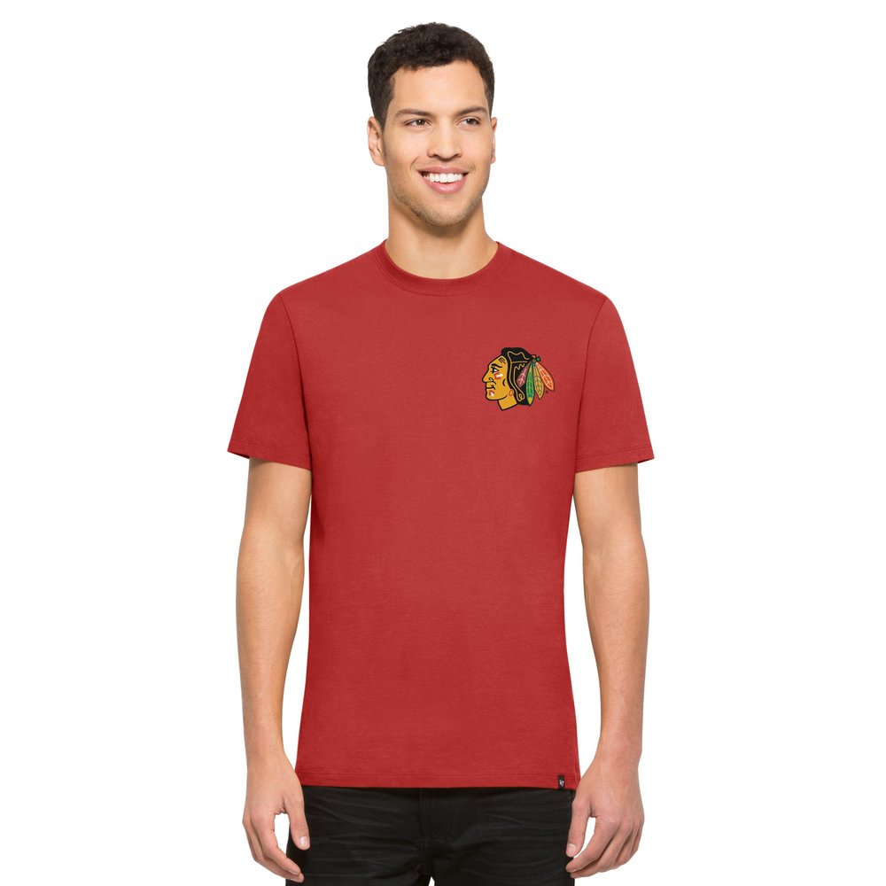 '47 NHL Chicago Blackhawks Men's Flanker Backer Tee, Large, Rescue Red