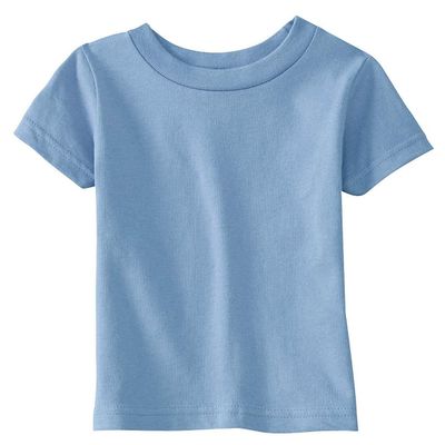 RABBIT SKINS Infant Short Sleeve T-Shirt, Light Blue, 18 Months