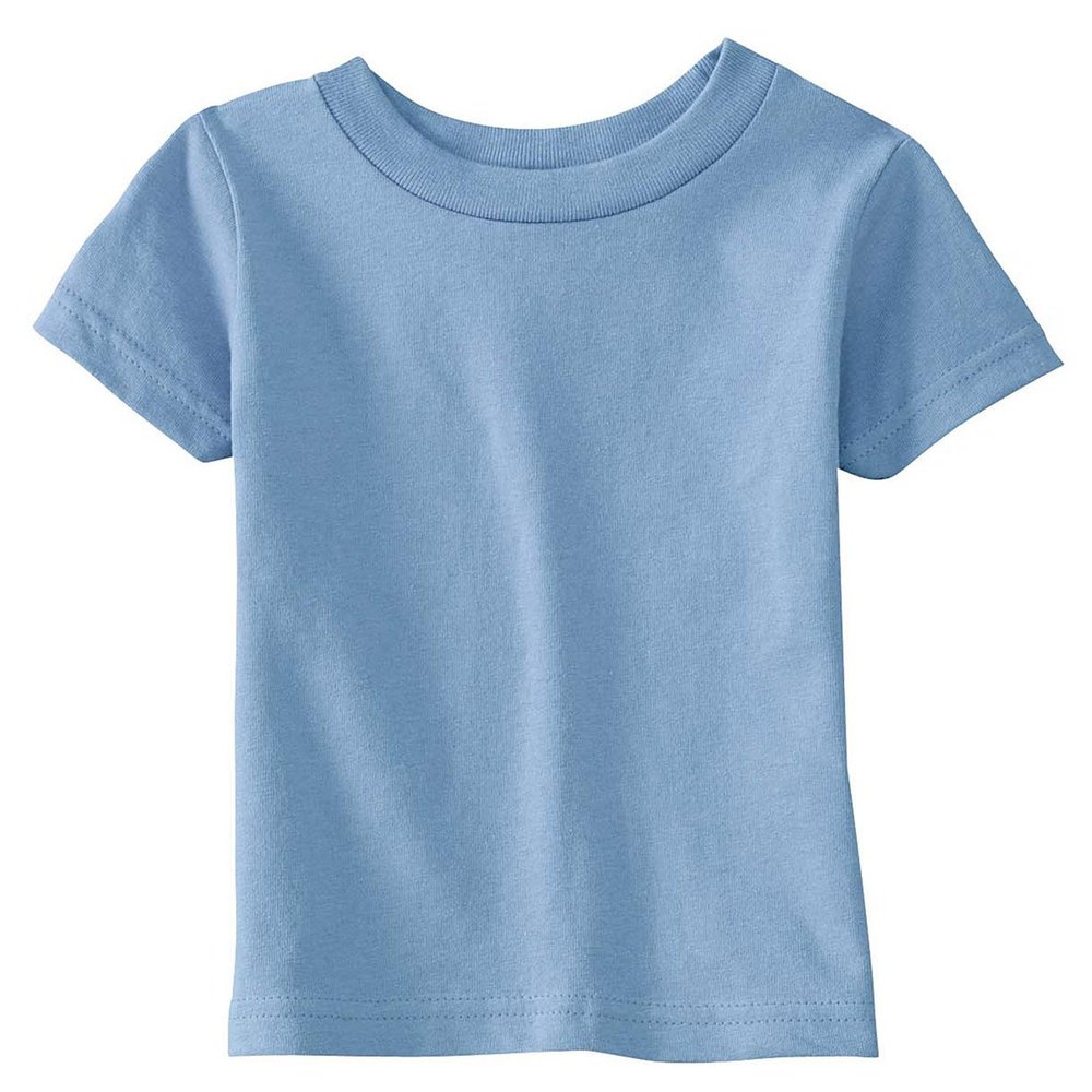 RABBIT SKINS Infant Short Sleeve T-Shirt, Light Blue, 18 Months