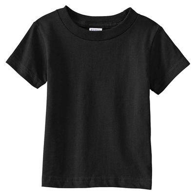 RABBIT SKINS Infant Short Sleeve T-Shirt, Black, 12 Months