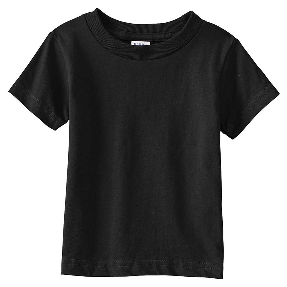 RABBIT SKINS Infant Short Sleeve T-Shirt, Black, 12 Months