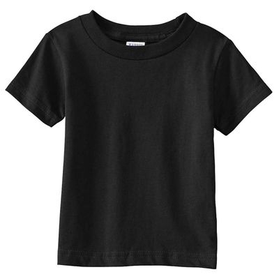 RABBIT SKINS Infant Short Sleeve T-Shirt, Black, 24 Months
