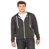 Bella Unisex Sponge Fleece Full-Zip Hoodie, Charcoal-Black Triblend, Medium view 1