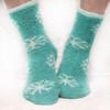 BambooMN X-Large Soft Warm Cozy Fuzzy Snowflake Crew Socks, 04 Hot Pink, 3 Pairs view 2