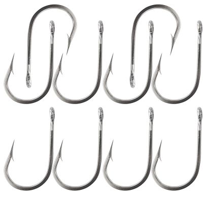 10pcs Fish WOW! 7691S Big Game Southern Tuna Stainless Steel Hook Size 10/0