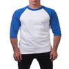 Pro Club Men's 3/4 Sleeve Crew Neck Baseball T-Shirt, White/Royal Blue, 2X-Large (Discontinued) view 1