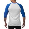 Pro Club Men's 3/4 Sleeve Crew Neck Baseball T-Shirt, White/Royal Blue, Small (Discontinued) view 2