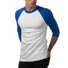 Pro Club Men's 3/4 Sleeve Crew Neck Baseball T-Shirt, White/Royal Blue, Small (Discontinued) view 4