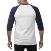 Pro Club Men's 3/4 Sleeve Crew Neck Baseball T-Shirt, White/Navy, 3X-Large view 2