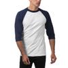 Pro Club Men's 3/4 Sleeve Crew Neck Baseball T-Shirt, White/Navy, 3X-Large view 3
