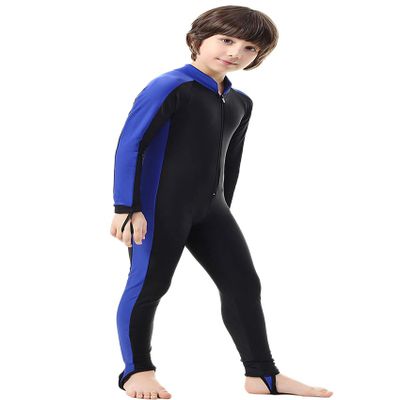 Labelar Kids Sunsuit Long Sleeve Swimwear One-Piece Bodysuit Swimsuit Blue