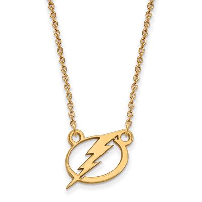 10k Yellow Gold NHL Tampa Bay Lightning Small Necklace, 18 Inch