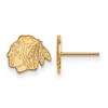 LogoArt 10k Yellow Gold NHL Chicago Blackhawks XS Post Earrings view 1
