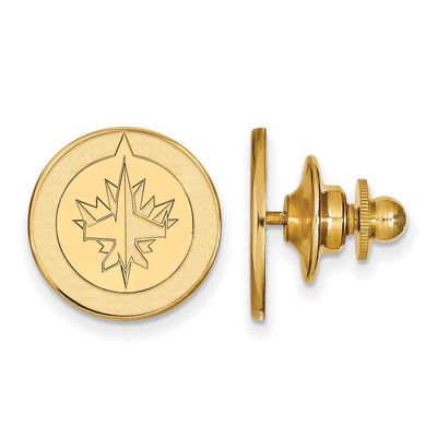 LogoArt Sterling Silver 14k Yellow Gold Plated NHL Winnipeg Jets Lapel or Tie Pin