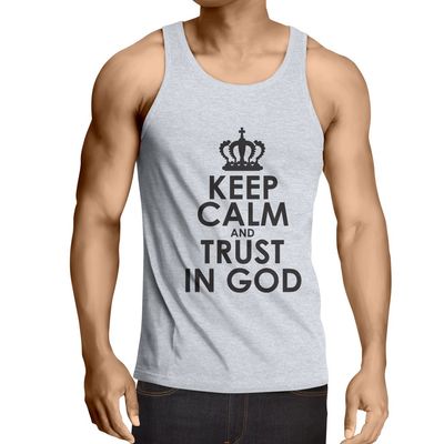 lepni.me Men's Tank Top Trust in God Jesus Christ Loves You Christian Clothing (Large White Black)