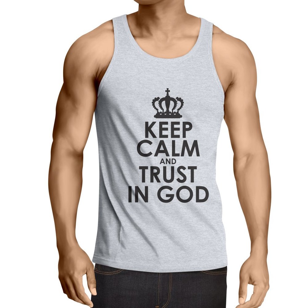 lepni.me Men's Tank Top Trust in God Jesus Christ Loves You Christian Clothing (Large White Black)