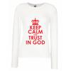 lepni.me Women's T Shirt Trust in God Jesus Christ Loves You Christian Clothing (XL White Red) view 1